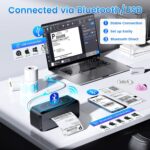 Bluetooth Thermal Shipping Label Printer, Wireless 4x6 Label Printer for Shipping Packages & Small Business, Compatible with Android, IOS, Windows and Mac, Widely Used for Ebay, Amazon, Shopify, Etsy - Image 3