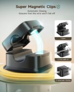 Cord Organizer Holder, 8 Pack Magnetic Desk Cable Clips Management, Hide Phone Charging Cable Keeper, Strong Adhesive Wire Charger Holder for Nightstand, Kitchen Appliances, Office Supplies - Image 4