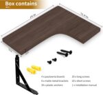 Corner Floating Shelves Wall Mounted Set of 4, Rustic Wood Storage Display Wall Shelves for Home Decor, Bathroom, Kitchen, Bedroom, Living Room, Office (Brown) - Image 5