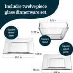 Libbey Tempo 12-Piece Glass Dinnerware Set, Service for 4 - Image 4