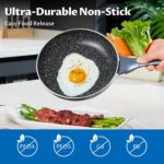 Induction Cookware Pots and Pans Set 10 Piece, BEZIA Dishwasher Safe Nonstick Cooking Pans, Stay-Cool Bakelite Handle, Scratch Resistant Kitchen Sets with Frying Pans, Saucepans & Stockpot (Black) - Image 4