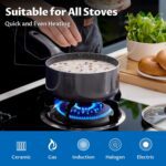 Induction Cookware Pots and Pans Set 10 Piece, BEZIA Dishwasher Safe Nonstick Cooking Pans, Stay-Cool Bakelite Handle, Scratch Resistant Kitchen Sets with Frying Pans, Saucepans & Stockpot (Black) - Image 5