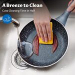 Induction Cookware Pots and Pans Set 10 Piece, BEZIA Dishwasher Safe Nonstick Cooking Pans, Stay-Cool Bakelite Handle, Scratch Resistant Kitchen Sets with Frying Pans, Saucepans & Stockpot (Black) - Image 7