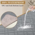 Velvet 100% Waterproof Couch Cover for Dogs Washable Sofa Covers for 3 Cushion Couch Pet Friendly Extra Large Sofa Slipcover Non Slip Furniture Protector with Pockets (X-Large, Silvery Grey) - Image 3