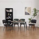 Dining Chairs Set of 2 - Modern Kitchen Chairs Upholstered Faux Leather Dining Chairs with Back Support Kitchen & Dining Room Chairs with Sturdy Metal Legs, Green. - Image 5