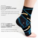Ankle Brace for Sprained Ankle: Plantar Fasciitis and Achilles Tendonitis Relief, Heel Support for Men and Women with Strap for Foot Swelling and Compression (Pair, Black Gray, Large) - Image 6