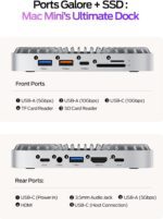 MOVE SPEED Mac mini M4 Dock with 2TB NVMe SSD, 10 in 1 Aluminum Stand Hub, 10Gbps USB-C/A, 4K60Hz HDMI, SD/TF Reader, Space-Saving Vertical Design - Image 5