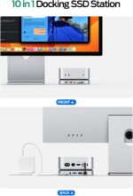 MOVE SPEED Mac mini M4 Dock with 2TB NVMe SSD, 10 in 1 Aluminum Stand Hub, 10Gbps USB-C/A, 4K60Hz HDMI, SD/TF Reader, Space-Saving Vertical Design - Image 6