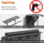 Soundbar Mount, No Drilling Steel TV Top Shelf Fits Most of Sound Bars Up to 15 Lbs, Universal Sound Bar TV Mount Bracket, Sound Bar Stand Compatible with Samsung, Sony, LG,Bose, 33.8x4.7inch - Image 4