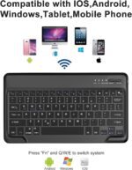 FARYODI Bluetooth Keyboard, Detachable Wireless Rechargeable Keyboard for iPad, iPad Pro, iPad mini, iPad Air, Samsung/Lenovo/Xiaomi Pad for iOS, Android, Windows PC Tablets Phone, Black - Image 3