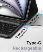 FARYODI Bluetooth Keyboard, Detachable Wireless Rechargeable Keyboard for iPad, iPad Pro, iPad mini, iPad Air, Samsung/Lenovo/Xiaomi Pad for iOS, Android, Windows PC Tablets Phone, Black - Image 4