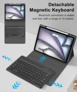 FARYODI Bluetooth Keyboard, Detachable Wireless Rechargeable Keyboard for iPad, iPad Pro, iPad mini, iPad Air, Samsung/Lenovo/Xiaomi Pad for iOS, Android, Windows PC Tablets Phone, Black - Image 6