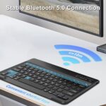 FARYODI Bluetooth Keyboard, Detachable Wireless Rechargeable Keyboard for iPad, iPad Pro, iPad mini, iPad Air, Samsung/Lenovo/Xiaomi Pad for iOS, Android, Windows PC Tablets Phone, Black - Image 7
