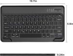 FARYODI Bluetooth Keyboard, Detachable Wireless Rechargeable Keyboard for iPad, iPad Pro, iPad mini, iPad Air, Samsung/Lenovo/Xiaomi Pad for iOS, Android, Windows PC Tablets Phone, Black - Image 8