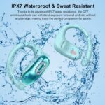 Open Ear Headphones, Bluetooth 5.4 Earbuds, 50H, Air Conduction Ear buds, HD Stereo Bass Over Ear Earphones with Earhooks, Ultra-Comfort Secure Fit, IPX7 Waterproof Headset for Working Sports, Blue - Image 7