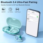 Open Ear Headphones, Bluetooth 5.4 Earbuds, 50H, Air Conduction Ear buds, HD Stereo Bass Over Ear Earphones with Earhooks, Ultra-Comfort Secure Fit, IPX7 Waterproof Headset for Working Sports, Blue - Image 8