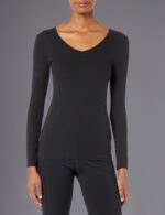 Amazon Essentials Women's Slim-Fit Layering Long Sleeve Knit Rib V-Neck Shirts (Available in Plus Size), Pack of 2 - Image 10