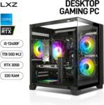 LXZ Gaming PC, Prebuilt Desktop with 12th Core i5-12400F & GeForce RTX3050, 32G DDR4 RAM, 1TB NVME SSD, Wi-Fi Tower Computer for Gaming, Home and Office (Black) - Image 5