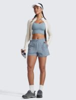 CRZ YOGA Stretch Hiking Shorts for Women 3” Lightweight Cargo for Athletic Travel Outdoor with Zip Pockets Water Resistance - Image 4