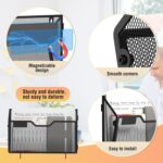 Docnest 3 Pack Magnetic Wall Mounted File Holders,Mesh Letter Organizer with Hooks, Magnetic Hanging Mail Paper Document Organizer for Office, Home, School, Black - Image 4
