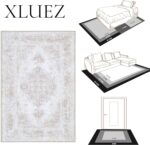 Area Rug 8x10 Living Room Rug, Machine Washable Vintage Distressed Medallion Rug Non-Slip Soft Low Pile Large Indoor Rugs for Bedroom Kitchen Dining Room Office(Beige,8'x10') - Image 9