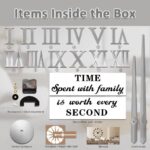 Mintime Frameless DIY Wall Clock 3D Acrylic Sticker Roman Numbers Adhesive Modern Art Wall Clock Parts Kit Home Decorations for Living Room Bedroom - Image 8