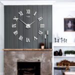 Mintime Frameless DIY Wall Clock 3D Acrylic Sticker Roman Numbers Adhesive Modern Art Wall Clock Parts Kit Home Decorations for Living Room Bedroom - Image 10