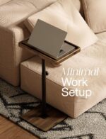 HOLANA Acacia Wood Adjustable C-Shaped Couch Table – 360° Swivel Side Table for Sofa - Small End Table for iPad, Laptop, or TV Tray – Eating Trays for Living Room or Bedside Use (Walnut) - Image 5