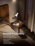 HOLANA Acacia Wood Adjustable C-Shaped Couch Table – 360° Swivel Side Table for Sofa - Small End Table for iPad, Laptop, or TV Tray – Eating Trays for Living Room or Bedside Use (Walnut) - Image 7