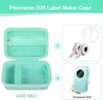 RAIALL Carrying Case for Phomemo D35 Label Maker Machine, Phomemo D35 Label Printer Travel Bag, Mini Smart Phone Handheld Labeler Storage Holder, Pocket Fits Label Paper and USB Cable, Green - Image 4