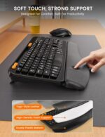 Wireless Keyboard and Mouse Combo, Ergonomic Wave Keys, Cushioned Plam Rest, Rechargeable, Phone Holder, Natural Typing, 2.4G Lag-Free, Full Size Keyboards Cordless Set for Windows/Mac -SABLUTE - Image 4