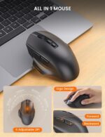Wireless Keyboard and Mouse Combo, Ergonomic Wave Keys, Cushioned Plam Rest, Rechargeable, Phone Holder, Natural Typing, 2.4G Lag-Free, Full Size Keyboards Cordless Set for Windows/Mac -SABLUTE - Image 7