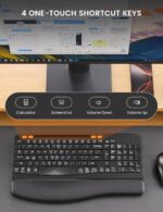 Wireless Keyboard and Mouse Combo, Ergonomic Wave Keys, Cushioned Plam Rest, Rechargeable, Phone Holder, Natural Typing, 2.4G Lag-Free, Full Size Keyboards Cordless Set for Windows/Mac -SABLUTE - Image 9