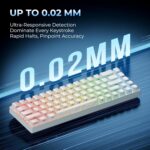 OHY XVX HE68 60 Percent Gaming Keyboard,Hall Effect Magnetic Switches, CNC Aluminum Frame, Rapid Trigger Keyboard w Topographic IMD Keycaps, 8KHz Polling Rate, Adjustable Actuation,Hot-Swap-White - Image 4
