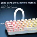 OHY XVX HE68 60 Percent Gaming Keyboard,Hall Effect Magnetic Switches, CNC Aluminum Frame, Rapid Trigger Keyboard w Topographic IMD Keycaps, 8KHz Polling Rate, Adjustable Actuation,Hot-Swap-White - Image 5
