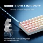 OHY XVX HE68 60 Percent Gaming Keyboard,Hall Effect Magnetic Switches, CNC Aluminum Frame, Rapid Trigger Keyboard w Topographic IMD Keycaps, 8KHz Polling Rate, Adjustable Actuation,Hot-Swap-White - Image 7