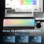 OHY XVX HE68 60 Percent Gaming Keyboard,Hall Effect Magnetic Switches, CNC Aluminum Frame, Rapid Trigger Keyboard w Topographic IMD Keycaps, 8KHz Polling Rate, Adjustable Actuation,Hot-Swap-White - Image 8