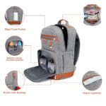 Diaper Bag Backpack, Large Baby Nappy Bags with Portable Changing Pad for Boys and GirlsMultifunction Travel Baby Bag for Moms Dads, Shower Gifts Waterproof and Stylish，Grey - Image 3