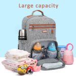 Diaper Bag Backpack, Large Baby Nappy Bags with Portable Changing Pad for Boys and GirlsMultifunction Travel Baby Bag for Moms Dads, Shower Gifts Waterproof and Stylish，Grey - Image 7