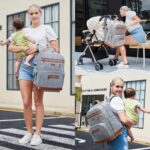 Diaper Bag Backpack, Large Baby Nappy Bags with Portable Changing Pad for Boys and GirlsMultifunction Travel Baby Bag for Moms Dads, Shower Gifts Waterproof and Stylish，Grey - Image 8