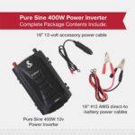 Cobra PURE SINE 400W Power Inverter, Portable – 400 Watt Car Charger, 2 Grounded AC Outlets, 2 Fast Charge USB Ports and Remote Controller (CPIALCDG1) Compatible - Image 6