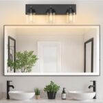 IZORRO Bathroom Vanity Light Fixture, 3-Light 22 Inch Matte Black Bathroom Light Fixtures Over Mirror, with Clear Glass Shade, Modern Farmhouse Vanity Lights, Rustic Restroom Lighting Fixtures - Image 8