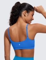 CRZ YOGA Womens Butterluxe Adjustable Spaghetti Strap Sports Bra - Scoop Neck Wireless Padded Yoga Workout Crop Top - Image 3