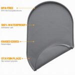 Hubulk 100% Waterproof Silicone Pet Feeding Mat with Raised Edge for Food and Water, Dog Bowl Mats, Cat Bowls Placemat with High Lip Protects Floor for Cats and Dogs (Gray, 16" L x 10" W) - Image 3