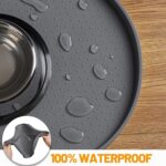Hubulk 100% Waterproof Silicone Pet Feeding Mat with Raised Edge for Food and Water, Dog Bowl Mats, Cat Bowls Placemat with High Lip Protects Floor for Cats and Dogs (Gray, 16" L x 10" W) - Image 5