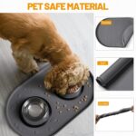 Hubulk 100% Waterproof Silicone Pet Feeding Mat with Raised Edge for Food and Water, Dog Bowl Mats, Cat Bowls Placemat with High Lip Protects Floor for Cats and Dogs (Gray, 16" L x 10" W) - Image 6