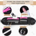 Hands-Free Dog Leash with Pouch, Waist Leash for Walking Two Dogs, Reflective Stitching, Dual Handle, Bungee Retractable for Medium to Large Dogs - Pink,Dog Walking Accessories - Image 4