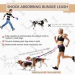 Hands-Free Dog Leash with Pouch, Waist Leash for Walking Two Dogs, Reflective Stitching, Dual Handle, Bungee Retractable for Medium to Large Dogs - Pink,Dog Walking Accessories - Image 7