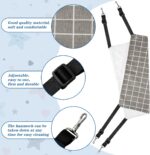 2 Pieces Reversible Cat Hanging Hammock Soft Breathable Pet Cage Hammock with Adjustable Straps and Metal Hooks Double-Sided Hanging Bed for Cats Small Dogs Rabbits, Medium - Image 6