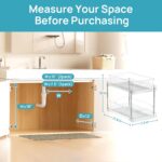 Vtopmart 4 Pack Bathroom Organizer, 2 Tier Clear Under Sink Organizers Vanity Countertop Storage Container,Cabinet Drawers Bins, Pull-Out Organization with Track for Pantry, Kitchen - Image 4